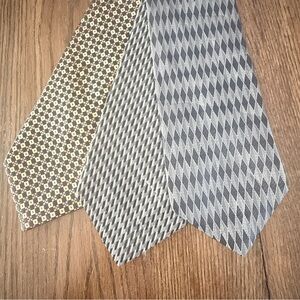 Jones New York Imported Classic Silk Tie Lot (3) Timeless Designer F